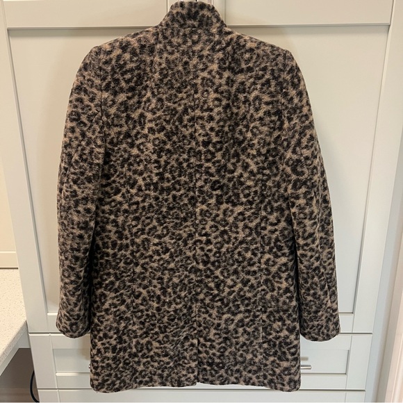 InWEAR 70% Wool Leopard Print Women's Pea Coat | 3 Pockets | Women’s Size 12 - Picture 5 of 16